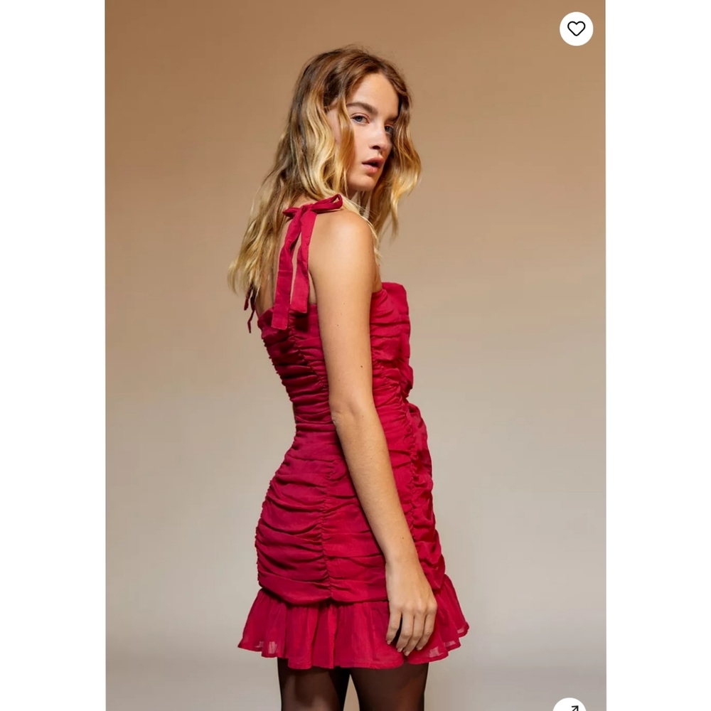 Urban Outfitters MINKPINK Little Darling Ruched Mini Dress size M - Picture 1 of 11